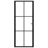 Sobna vrata od stakla ESG i aluminija 83 x 201,5 cm crna 151203