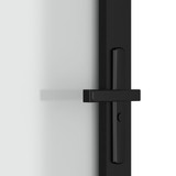 Unutarnja vrata 83 x 201,5 cm crna od mat stakla i aluminija 350553