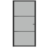 Unutarnja vrata 102,5 x 201,5 cm crna od mat stakla i aluminija 350555