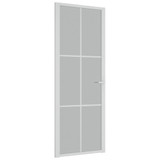 Unutarnja vrata 76 x 201,5 cm bijela od mat stakla i aluminija 350580