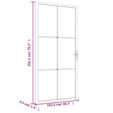 Unutarnja vrata 102,5x201,5 cm bijela od ESG stakla i aluminija 350591