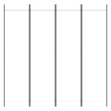 Sobna pregrada s 4 panela bijela 200 x 200 cm od tkanine 350182