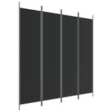 Sobna pregrada s 4 panela crna 200 x 200 cm od tkanine 350185 Sobna pregrada s 4 panela crna 200 x 200 cm od tkanine 350185