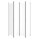 Sobna pregrada s 4 panela bijela 200 x 220 cm od tkanine 350198