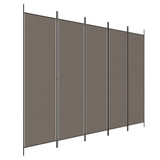 Sobna pregrada s 5 panela antracit 250 x 220 cm od tkanine 350204 Sobna pregrada s 5 panela antracit 250 x 220 cm od tkanine 350204