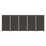 Sobna pregrada s 5 panela smeđa 433x180 cm od tkanine 350267