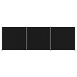 Sobna pregrada s 3 panela crna 525x180 cm od tkanine 350281