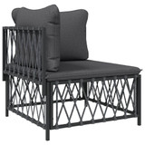 Kutna vrtna sofa od tkane tkanine s jastucima antracit 364142 Kutna vrtna sofa od tkane tkanine s jastucima antracit 364142