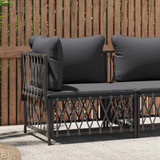 Kutna vrtna sofa od tkane tkanine s jastucima antracit 364142 Kutna vrtna sofa od tkane tkanine s jastucima antracit 364142