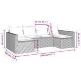 2-dijelna vrtna garnitura od poliratana s jastucima siva 362344