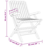 Sklopive vrtne stolice 2 kom 61x67x90 cm od masivne tikovine 362758