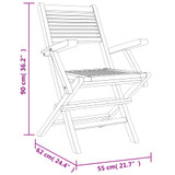 Sklopive vrtne stolice 2 kom 55x62x90 cm od masivne tikovine 362762