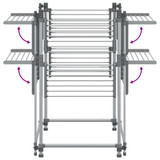 Stalak za sušenje rublja 107 x 107 x 120 cm aluminijski 154606