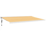 Tenda na uvlačenje žuto-bijela 5 x 3 m od tkanine i aluminija 3154585