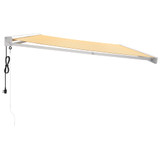 Tenda na uvlačenje žuto-bijela 5 x 3 m od tkanine i aluminija 3154585