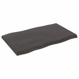 Stolna ploča tamnosiva 80x50x4 cm obrađena masivna hrastovina 364008