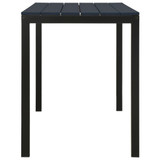 3-dijelni vrtni blagovaonski set od čelika i WPC-a crni 317139