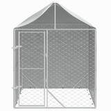 Vanjski kavez za pse s krovom srebrni 2x2x2,5 m pocinčani čelik 153676 Vanjski kavez za pse s krovom srebrni 2x2x2,5 m pocinčani čelik 153676