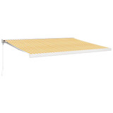 Tenda na uvlačenje žuto-bijela 4,5x3 m od tkanine i aluminija 3154534