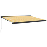 Tenda na uvlačenje žuto-bijela 4 x 3 m od tkanine i aluminija 3154558