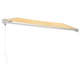 Tenda na uvlačenje žuto-bijela 4 x 3 m od tkanine i aluminija 3154533