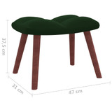 Stolica za ljuljanje s osloncem za noge tamnozelena baršunasta 328152 Stolica za ljuljanje s osloncem za noge tamnozelena baršunasta 328152