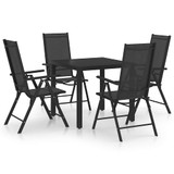 5-dijelni vrtni blagovaonski set aluminijski crni 3070649