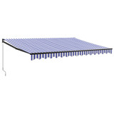 Tenda na uvlačenje plavo-bijela 4 x 3 m od tkanine i aluminija 3154448