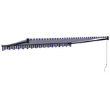 Tenda na uvlačenje plavo-bijela 4 x 3 m od tkanine i aluminija 3154448