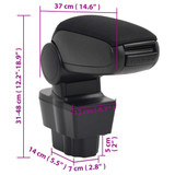 Naslon za ruke za automobil crni 12 x 37 x (31 - 48) cm ABS 154684 Naslon za ruke za automobil crni 12 x 37 x (31 - 48) cm ABS 154684