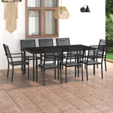 9-dijelni vanjski blagovaonski set čelični 3073519