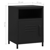 Noćni ormarići 2 kom crni 35 x 35 x 51 cm čelični 3095221 Noćni ormarići 2 kom crni 35 x 35 x 51 cm čelični 3095221