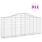 Lučne gabionske košare 11 kom 200x30x80/100cm pocinčano željezo 3145418 Lučne gabionske košare 11 kom 200x30x80/100cm pocinčano željezo 3145418