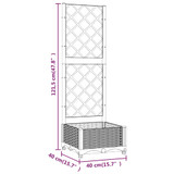 Vrtna sadilica s rešetkom crna 40 x 40 x 121,5 cm PP 318268