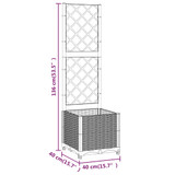 Vrtna sadilica s rešetkom smeđa 40 x 40 x 136 cm PP 318259