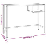Stol za računalo boja crnog mramora 100x36x74 cm kaljeno staklo 331627 Stol za računalo boja crnog mramora 100x36x74 cm kaljeno staklo 331627