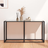 Konzolni stol boja bijeli mramor 140x35x75,5 cm kaljeno staklo 331676 Konzolni stol boja bijeli mramor 140x35x75,5 cm kaljeno staklo 331676