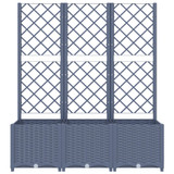 Vrtna sadilica s rešetkom tamnosiva 120 x 40 x 136 cm PP 318253