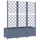 Vrtna sadilica s rešetkom tamnosiva 120 x 40 x 136 cm PP 318253