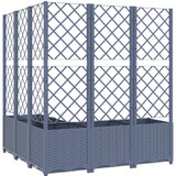 Vrtna sadilica s rešetkom tamnosiva 120 x 120 x 136 cm PP 318257