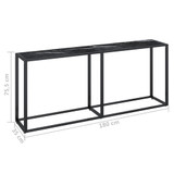 Konzolni stol boja crnog mramora 180x35x75,5 cm kaljeno staklo 331685 Konzolni stol boja crnog mramora 180x35x75,5 cm kaljeno staklo 331685
