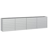 Povišena vrtna gredica 320 x 40 x 77 cm pocinčani čelik srebrna 316891