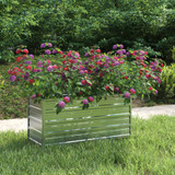 Povišena vrtna gredica 100 x 40 x 45 cm pocinčani čelik srebrna 316897