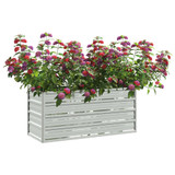 Povišena vrtna gredica 100 x 40 x 45 cm pocinčani čelik srebrna 316897