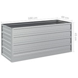 Povišena vrtna gredica 100 x 40 x 45 cm pocinčani čelik srebrna 316897