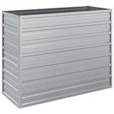 Povišena vrtna gredica 100 x 40 x 77 cm pocinčani čelik srebrna 316896