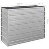 Povišena vrtna gredica 100 x 40 x 77 cm pocinčani čelik srebrna 316896