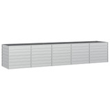 Povišena vrtna gredica 400 x 80 x 77 cm pocinčani čelik srebrna 316900