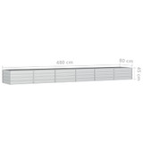 Povišena vrtna gredica 480 x 80 x 45 cm pocinčani čelik srebrna 316901