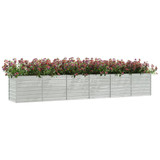 Povišena vrtna gredica 480 x 80 x 77 cm pocinčani čelik srebrna 316902